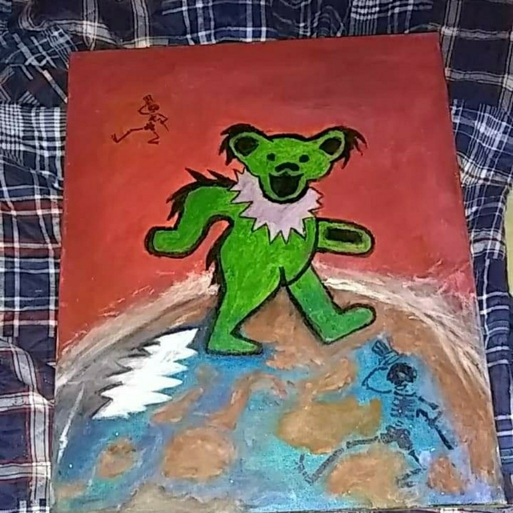 Grateful dead bear paintig